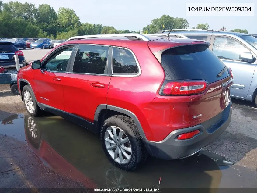 2015 Jeep Cherokee Limited VIN: 1C4PJMDB2FW509334 Lot: 40140637