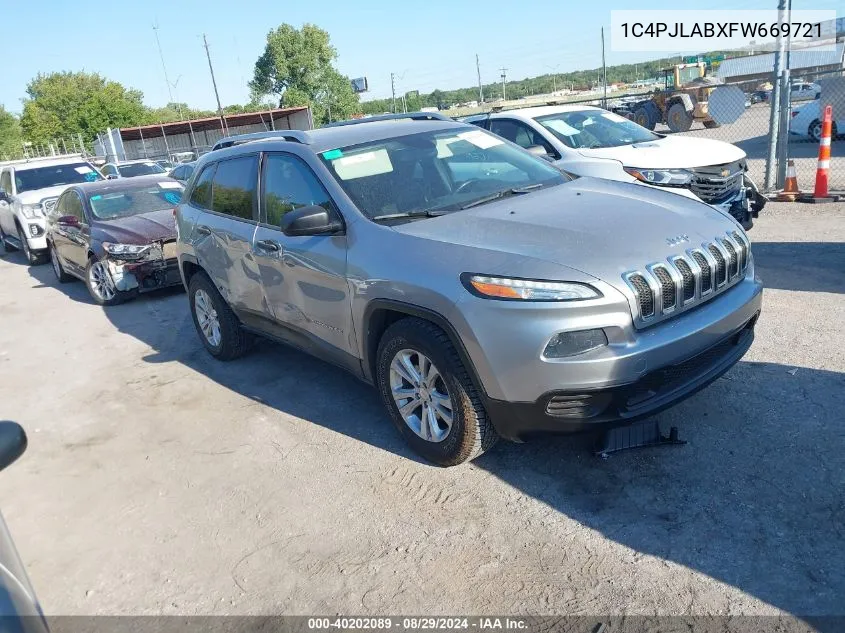 2015 Jeep Cherokee Sport VIN: 1C4PJLABXFW669721 Lot: 40202089