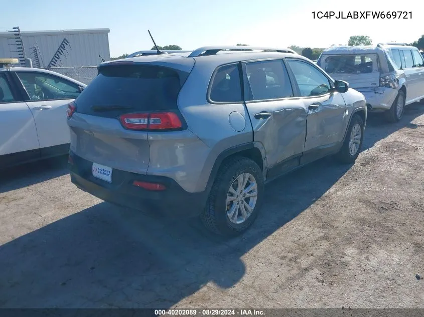 1C4PJLABXFW669721 2015 Jeep Cherokee Sport