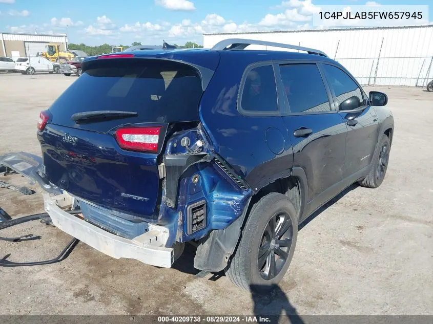 1C4PJLAB5FW657945 2015 Jeep Cherokee Sport