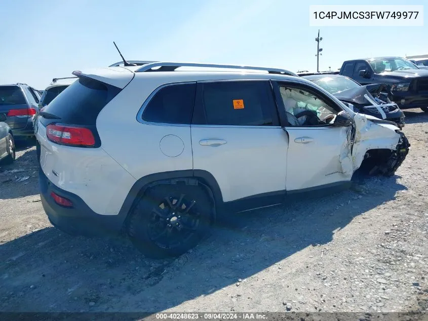 2015 Jeep Cherokee Latitude VIN: 1C4PJMCS3FW749977 Lot: 40248623