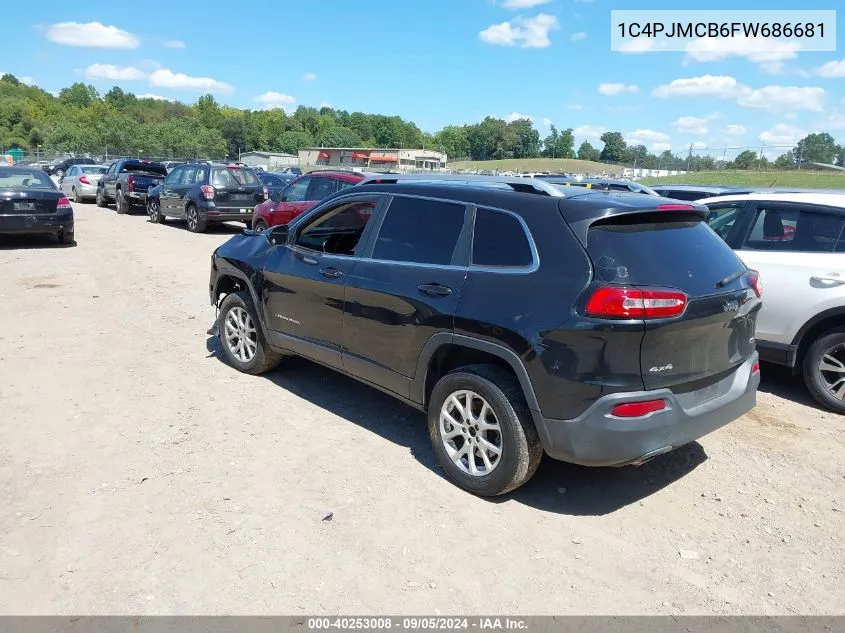 2015 Jeep Cherokee Latitude VIN: 1C4PJMCB6FW686681 Lot: 40253008