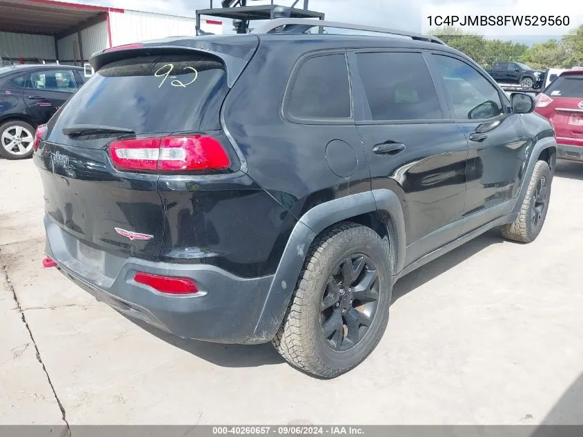 2015 Jeep Cherokee Trailhawk VIN: 1C4PJMBS8FW529560 Lot: 40260657