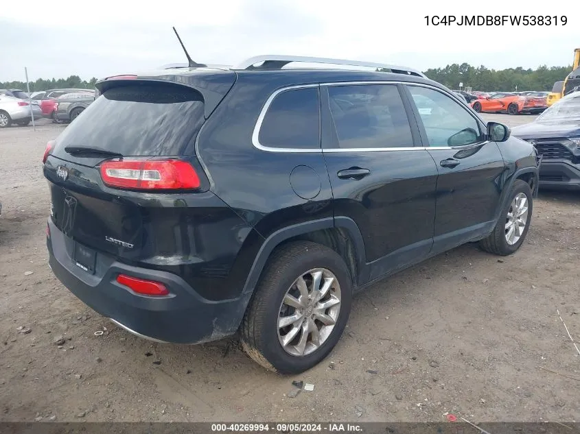 2015 Jeep Cherokee Limited VIN: 1C4PJMDB8FW538319 Lot: 40269994