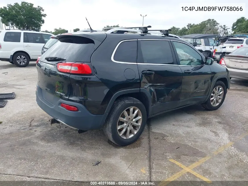 1C4PJMDB9FW758066 2015 Jeep Cherokee Limited