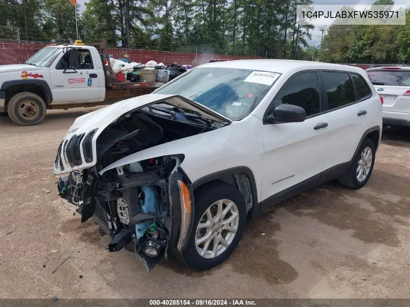 2015 Jeep Cherokee Sport VIN: 1C4PJLABXFW535971 Lot: 40285154