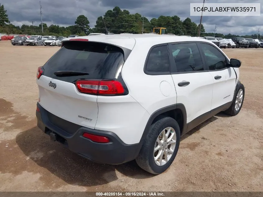 1C4PJLABXFW535971 2015 Jeep Cherokee Sport