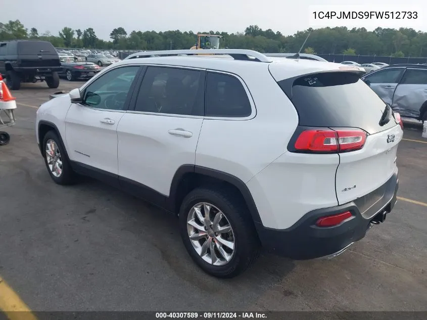 2015 Jeep Cherokee Limited VIN: 1C4PJMDS9FW512733 Lot: 40307589