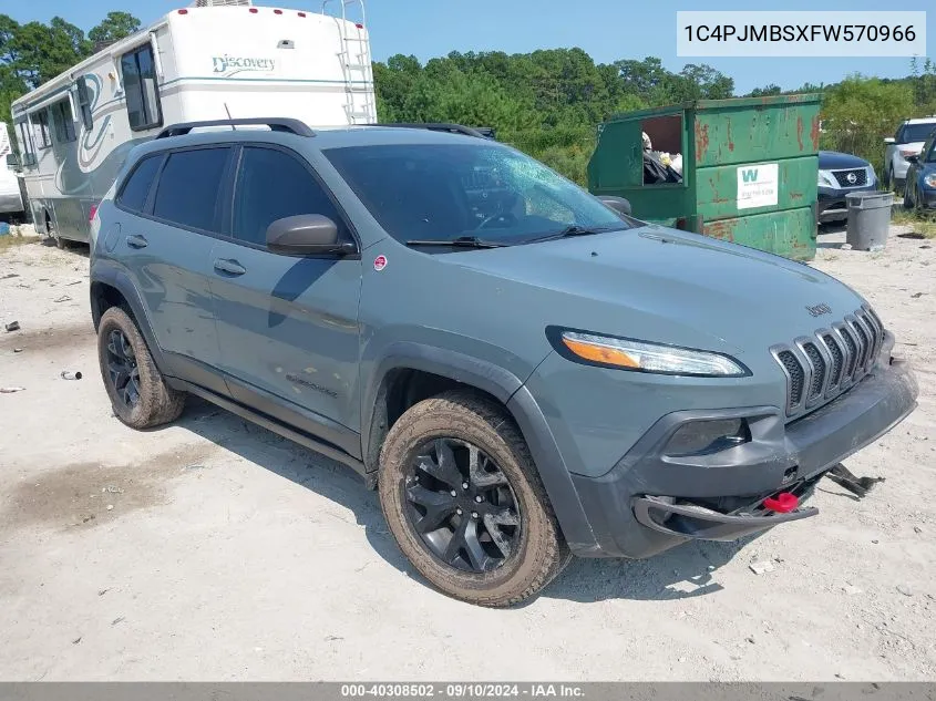 2015 Jeep Cherokee Trailhawk VIN: 1C4PJMBSXFW570966 Lot: 40308502