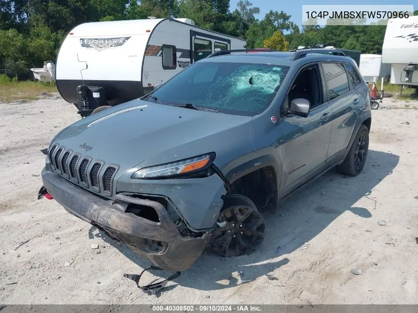 2015 Jeep Cherokee Trailhawk VIN: 1C4PJMBSXFW570966 Lot: 40308502