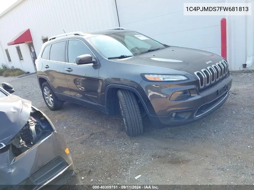 2015 Jeep Cherokee Limited VIN: 1C4PJMDS7FW681813 Lot: 40309751