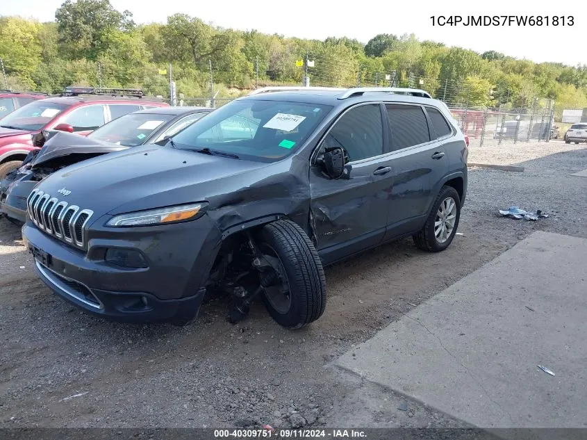 2015 Jeep Cherokee Limited VIN: 1C4PJMDS7FW681813 Lot: 40309751