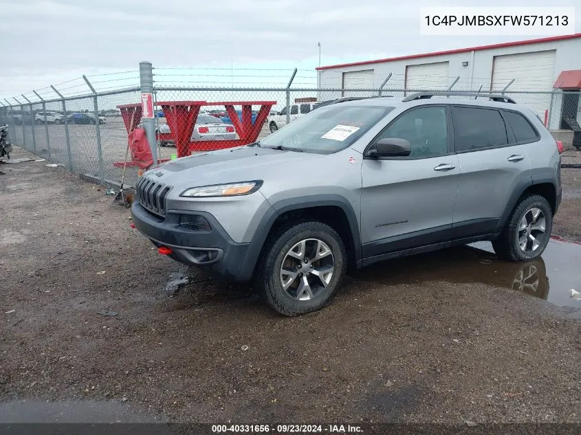 1C4PJMBSXFW571213 2015 Jeep Cherokee Trailhawk