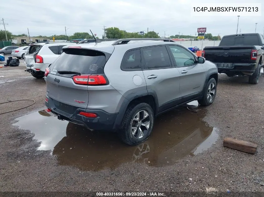 2015 Jeep Cherokee Trailhawk VIN: 1C4PJMBSXFW571213 Lot: 40331656