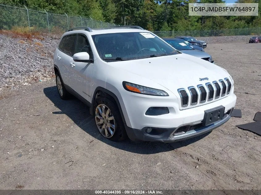 2015 Jeep Cherokee Limited VIN: 1C4PJMDB5FW764897 Lot: 40344395