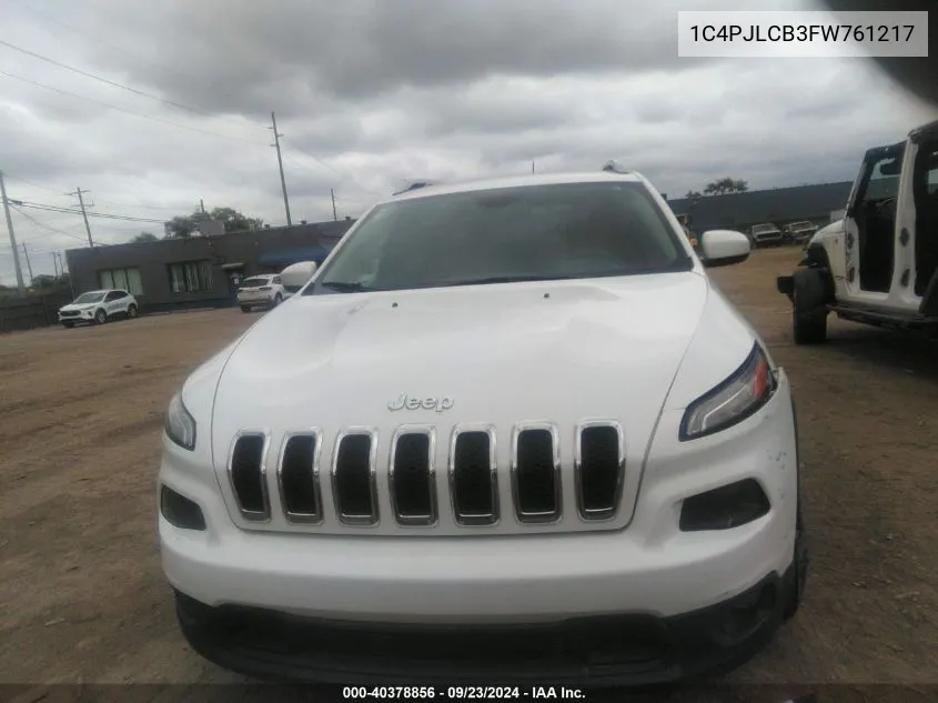 2015 Jeep Cherokee Latitude VIN: 1C4PJLCB3FW761217 Lot: 40378856