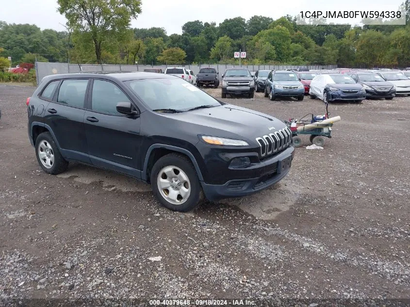 2015 Jeep Cherokee Sport VIN: 1C4PJMAB0FW594338 Lot: 40379648