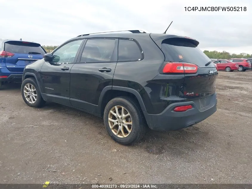 2015 Jeep Cherokee Latitude VIN: 1C4PJMCB0FW505218 Lot: 40392273