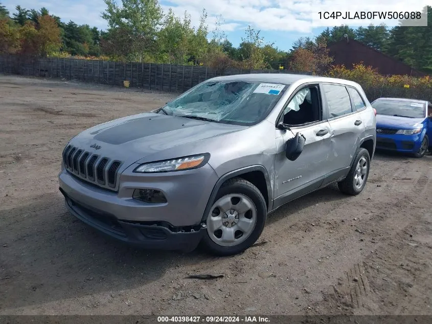 2015 Jeep Cherokee Sport VIN: 1C4PJLAB0FW506088 Lot: 40398427