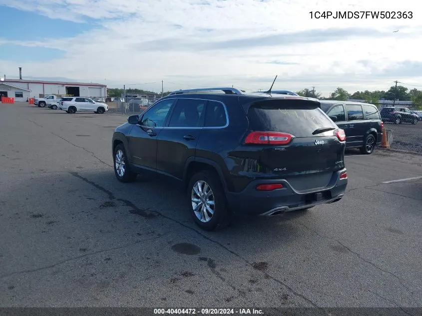 2015 Jeep Cherokee Limited VIN: 1C4PJMDS7FW502363 Lot: 40404472