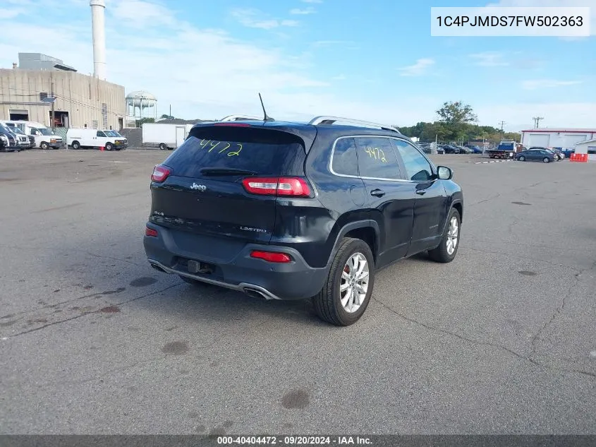 2015 Jeep Cherokee Limited VIN: 1C4PJMDS7FW502363 Lot: 40404472