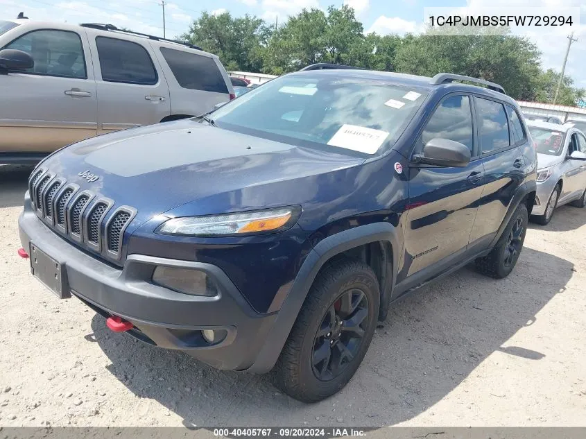 2015 Jeep Cherokee Trailhawk VIN: 1C4PJMBS5FW729294 Lot: 40405767