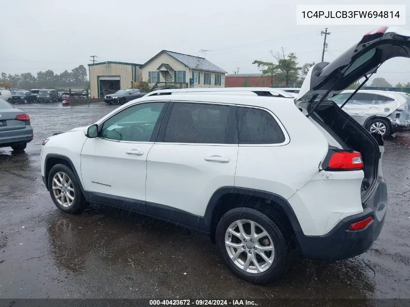 1C4PJLCB3FW694814 2015 Jeep Cherokee Latitude