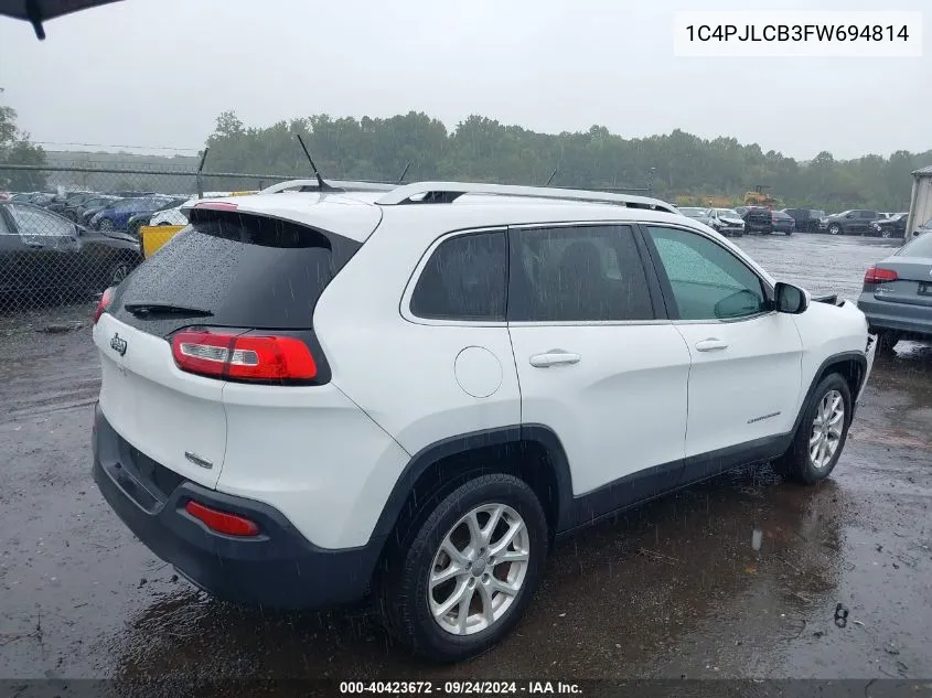 1C4PJLCB3FW694814 2015 Jeep Cherokee Latitude