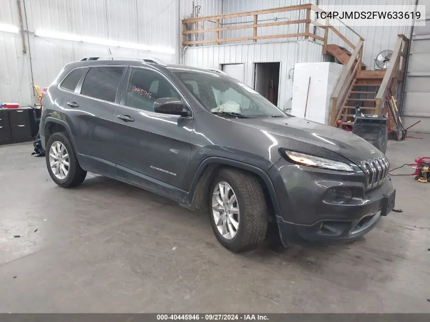 2015 Jeep Cherokee Limited VIN: 1C4PJMDS2FW633619 Lot: 40445946