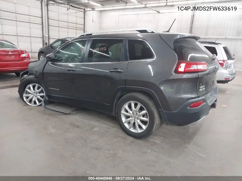 2015 Jeep Cherokee Limited VIN: 1C4PJMDS2FW633619 Lot: 40445946