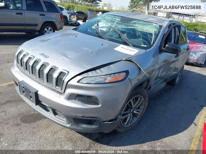 2015 Jeep Cherokee Sport VIN: 1C4PJLAB6FW525888 Lot: 40446009