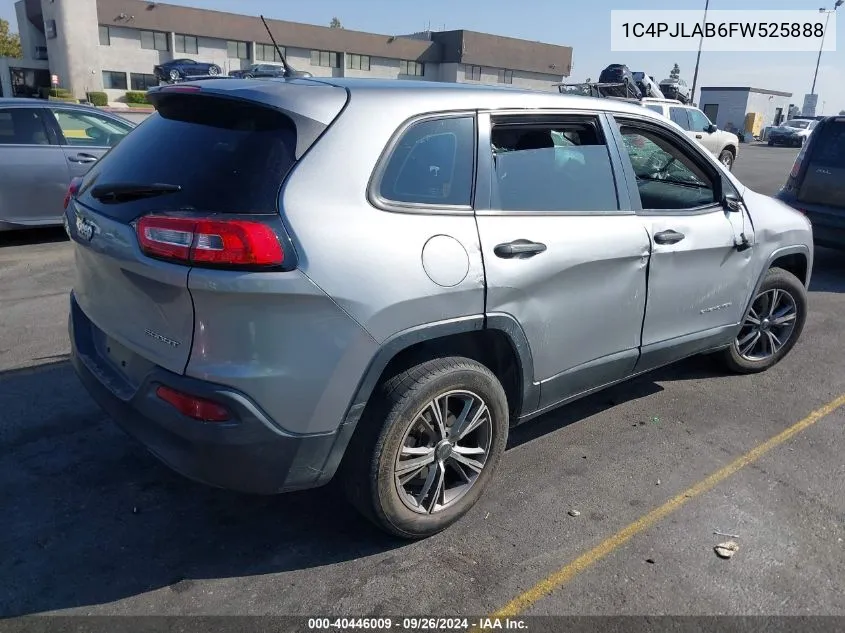 2015 Jeep Cherokee Sport VIN: 1C4PJLAB6FW525888 Lot: 40446009