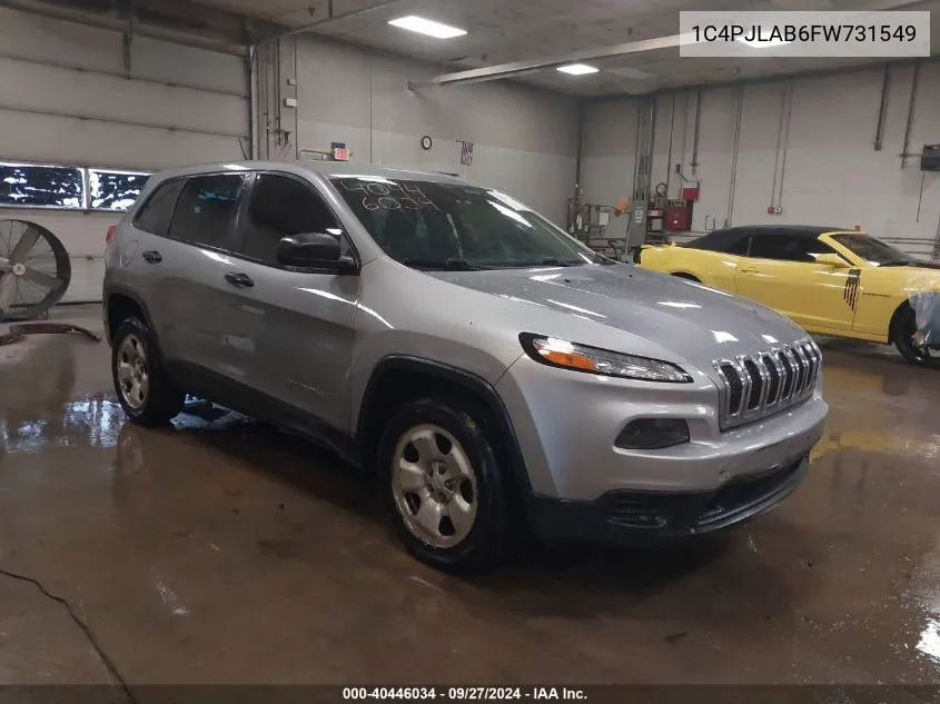 2015 Jeep Cherokee Sport VIN: 1C4PJLAB6FW731549 Lot: 40446034