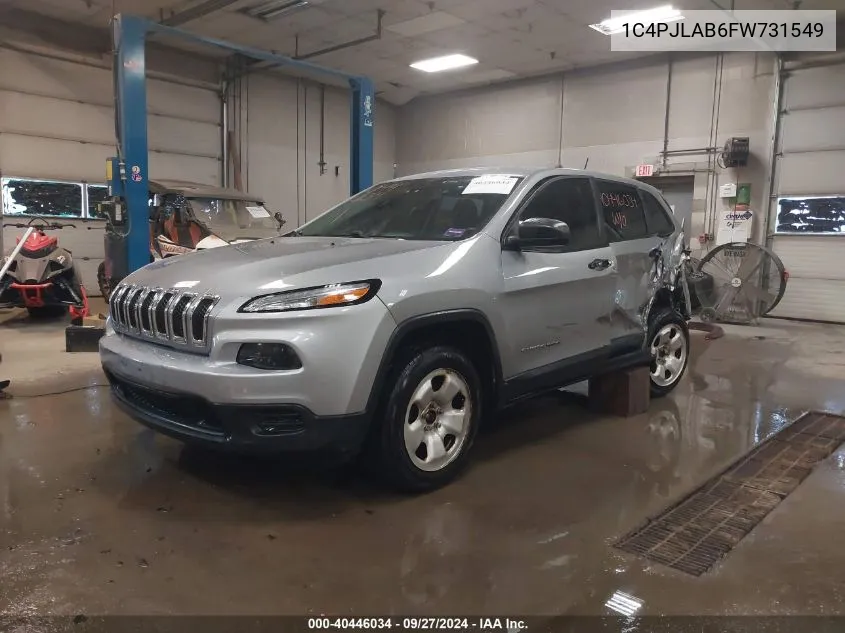 2015 Jeep Cherokee Sport VIN: 1C4PJLAB6FW731549 Lot: 40446034