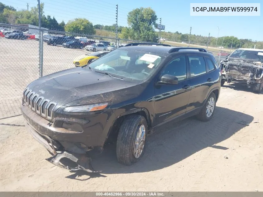 2015 Jeep Cherokee Sport VIN: 1C4PJMAB9FW599974 Lot: 40452966