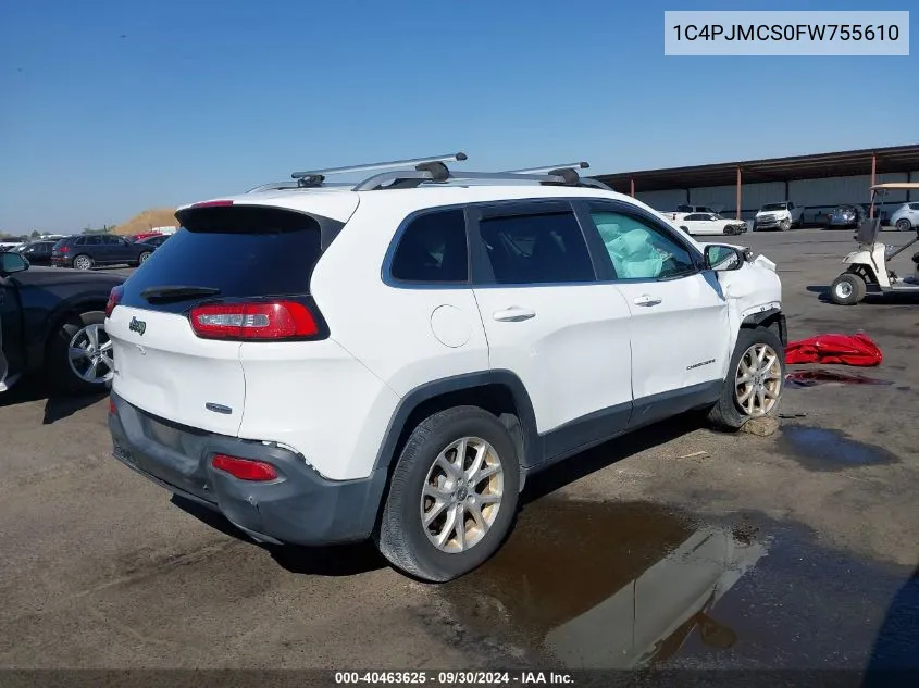 2015 Jeep Cherokee Latitude VIN: 1C4PJMCS0FW755610 Lot: 40463625