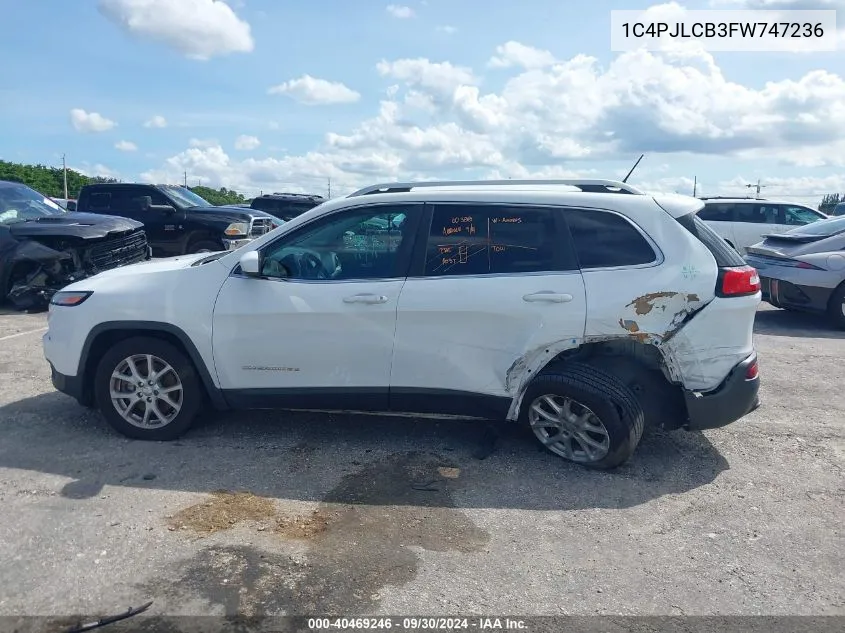 2015 Jeep Cherokee Latitude VIN: 1C4PJLCB3FW747236 Lot: 40469246