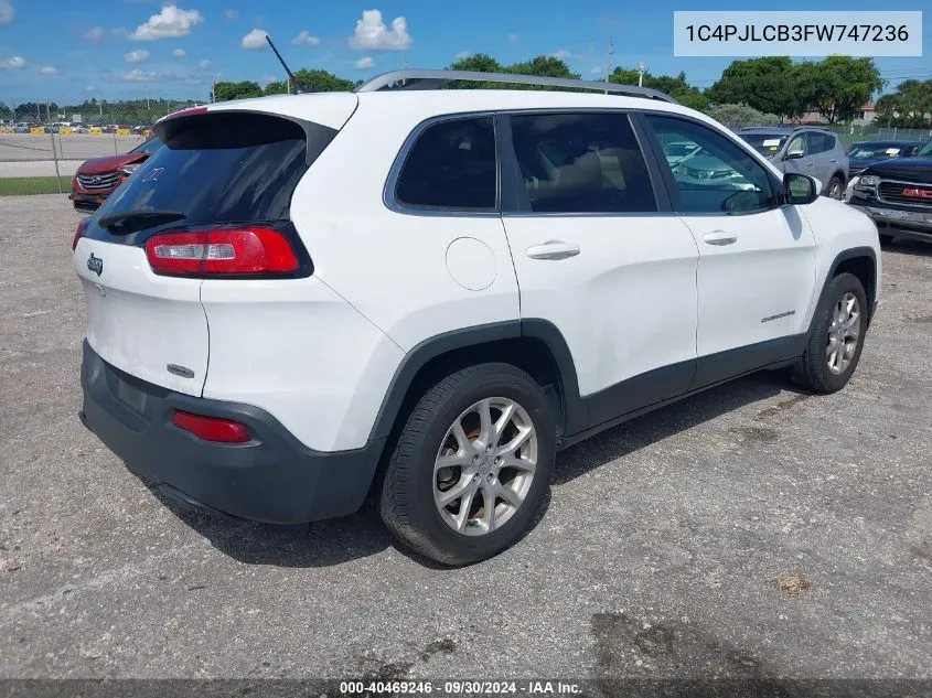 2015 Jeep Cherokee Latitude VIN: 1C4PJLCB3FW747236 Lot: 40469246