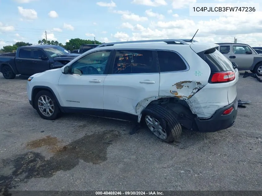 2015 Jeep Cherokee Latitude VIN: 1C4PJLCB3FW747236 Lot: 40469246