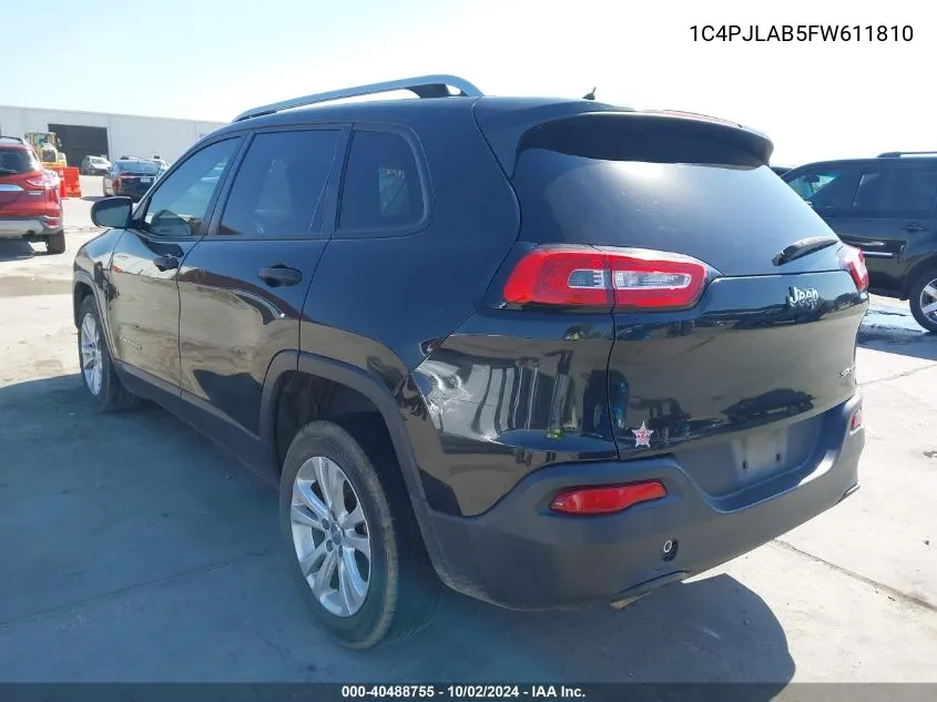 1C4PJLAB5FW611810 2015 Jeep Cherokee Sport