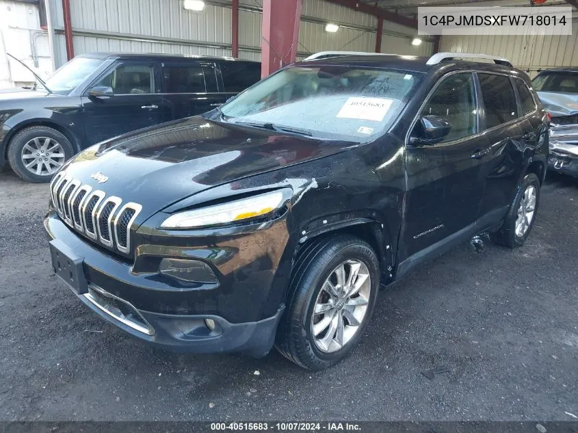 2015 Jeep Cherokee Limited VIN: 1C4PJMDSXFW718014 Lot: 40515683