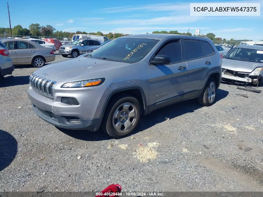 2015 Jeep Cherokee Sport VIN: 1C4PJLABXFW547375 Lot: 40528484