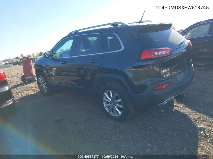 2015 Jeep Cherokee Limited VIN: 1C4PJMDSXFW513745 Lot: 40557377