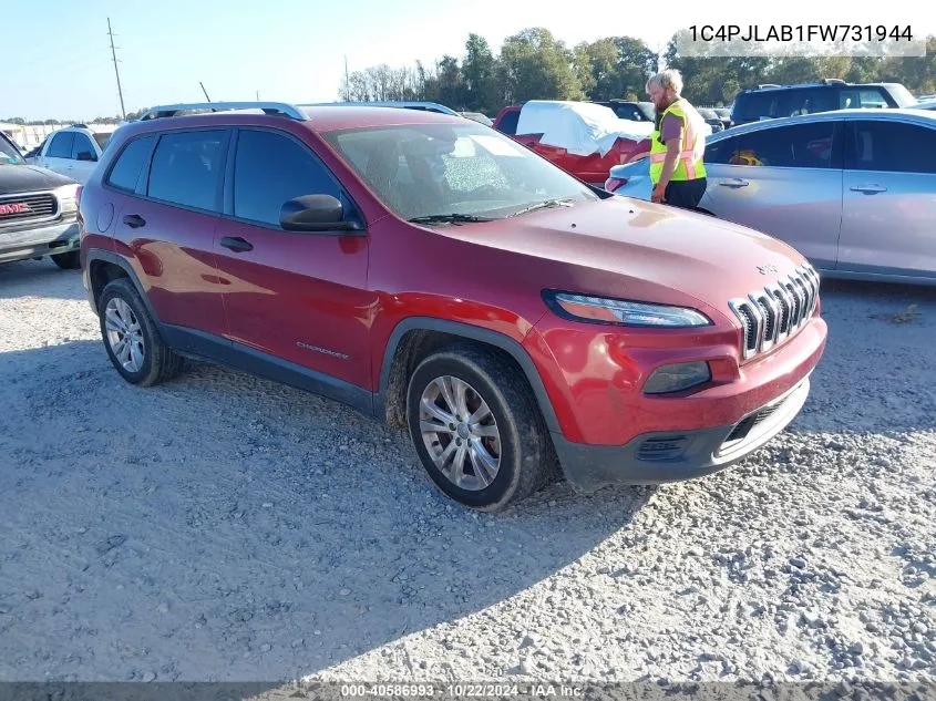 2015 Jeep Cherokee Sport VIN: 1C4PJLAB1FW731944 Lot: 40586993