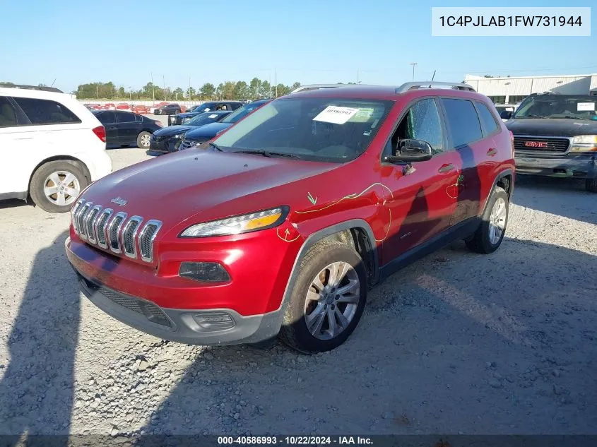 2015 Jeep Cherokee Sport VIN: 1C4PJLAB1FW731944 Lot: 40586993