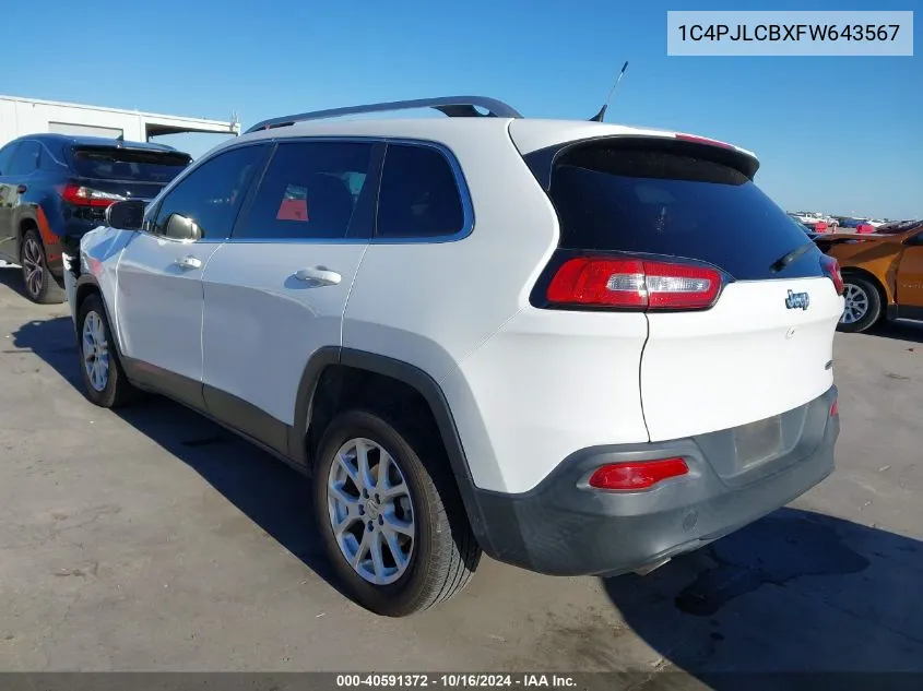 1C4PJLCBXFW643567 2015 Jeep Cherokee Latitude