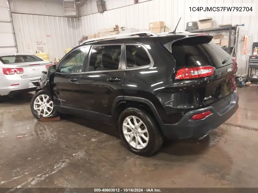 2015 Jeep Cherokee Latitude VIN: 1C4PJMCS7FW792704 Lot: 40603012