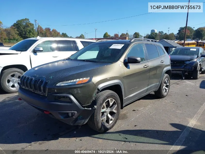 1C4PJMBB0FW755673 2015 Jeep Cherokee Trailhawk