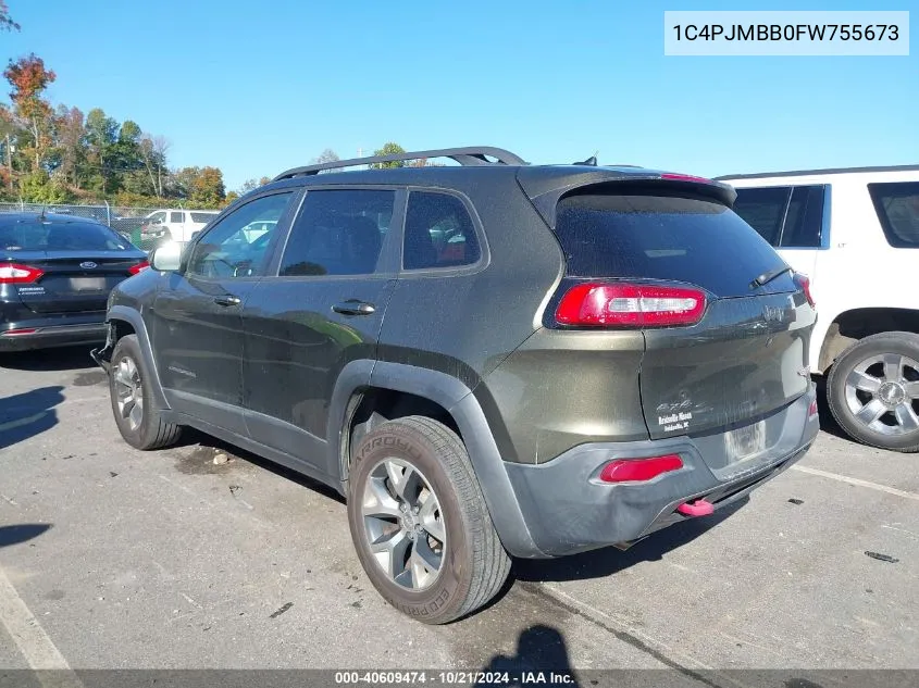 1C4PJMBB0FW755673 2015 Jeep Cherokee Trailhawk