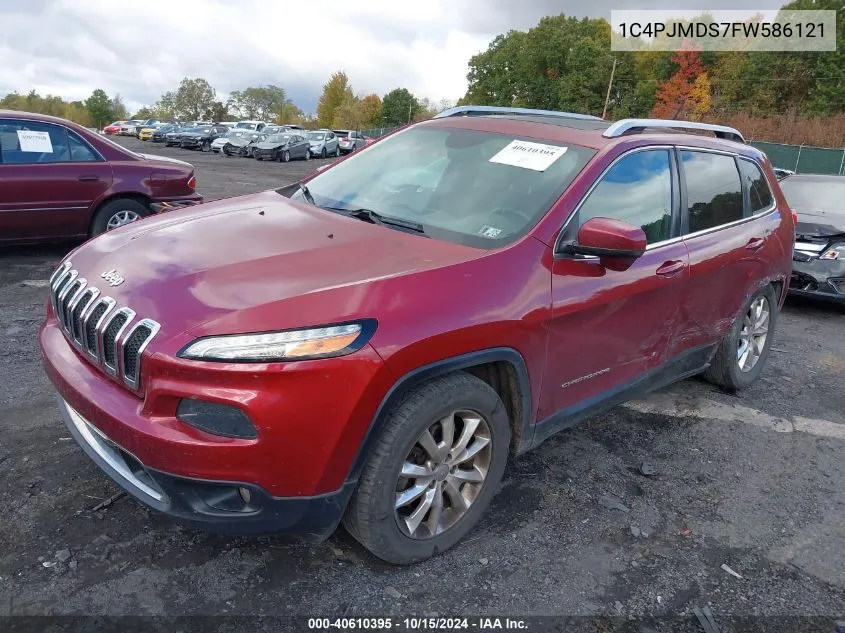 2015 Jeep Cherokee Limited VIN: 1C4PJMDS7FW586121 Lot: 40610395